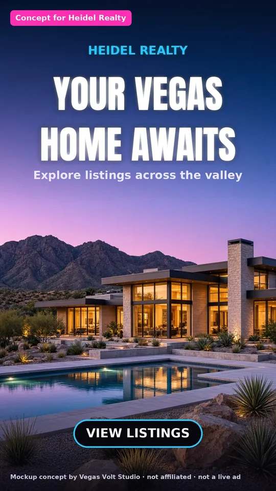 AI video ad concept for a Las Vegas real estate brokerage, Heidel Realty (concept mockup, not a client)