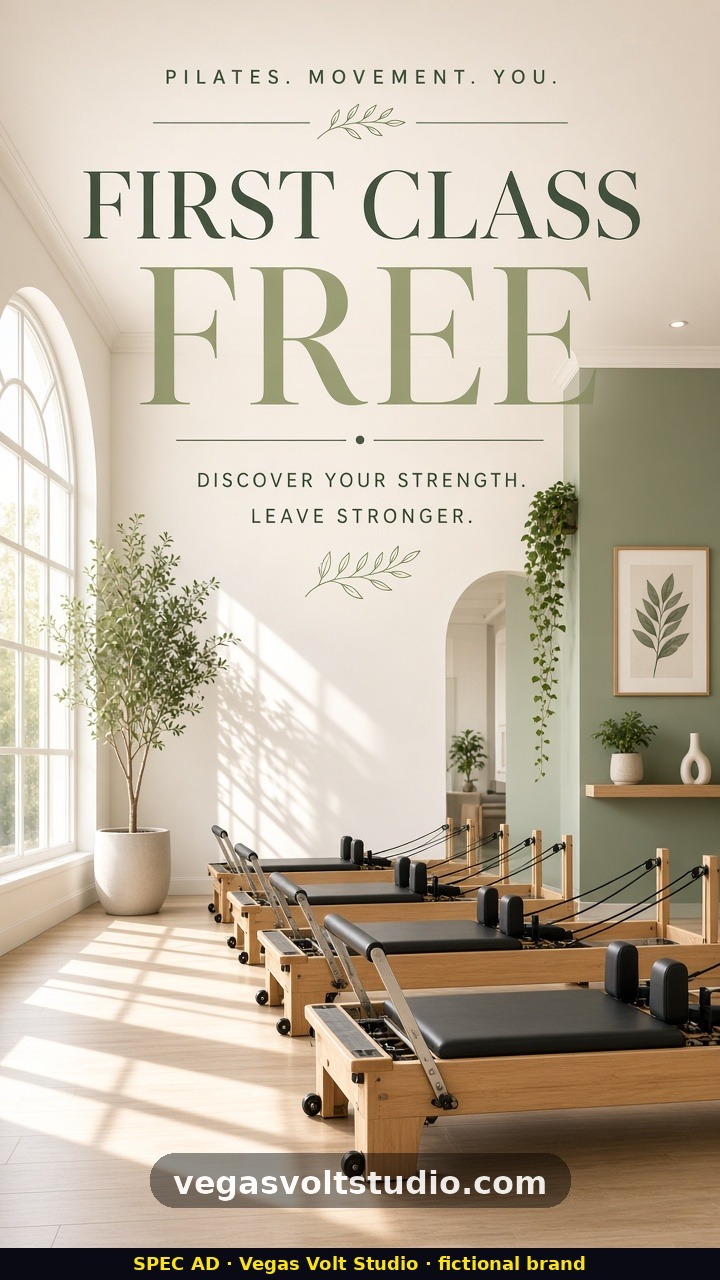 AI-generated sample concept: Pilates studio ad