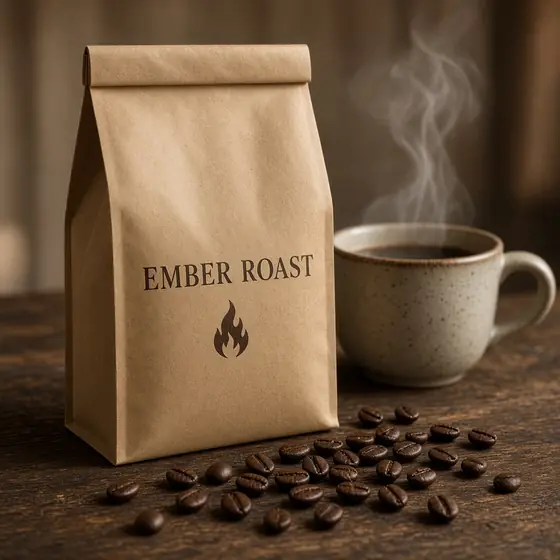 AI-generated sample concept: Coffee bag: 