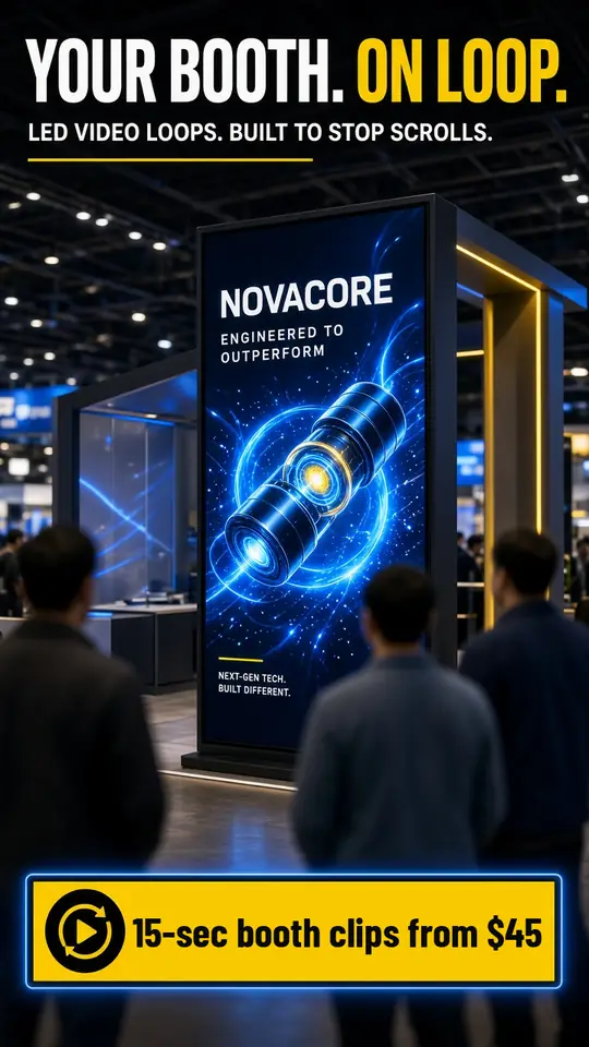 AI-generated spec sample: Booth loop screen: Novacore
